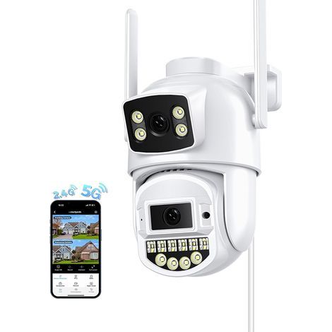 2,5k 6mp Wlan-überwachungskamera Für Den Außenbereich Mit Dual-objektiv, Ptz-funktion, 360°-farb-nachtsicht, 30 M Reichweite, Zwei-wege-audio, Personenerkennung Und Ip66-wasserschutz