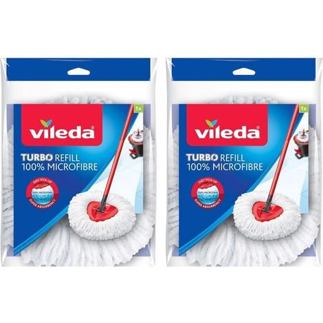 Vileda Doppelpackung Mit 2 Mikrofaser-wischmoppköpfen Für Die Bodenreinigung, Weiß