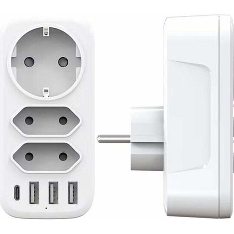 3 Ac-steckdosen Und 3 Usb-anschlüsse (3 A) – 4000-w-smart-ladegerät – Kompaktes Design Für Zuhause Und Büro – Lädt 6 Geräte Gleichzeitig