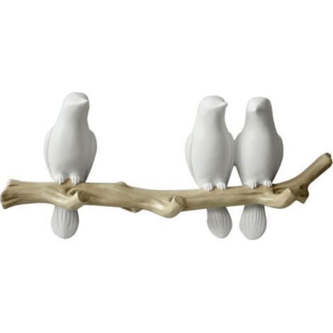 Dekorative Wandgarderobe Mit 3 Kunstharzvögeln, Handtuchhaken Und Design-wandhänger Für Bad, Küche, Eingangsbereich, Wasserfest Und Langlebig, Einfache Montage