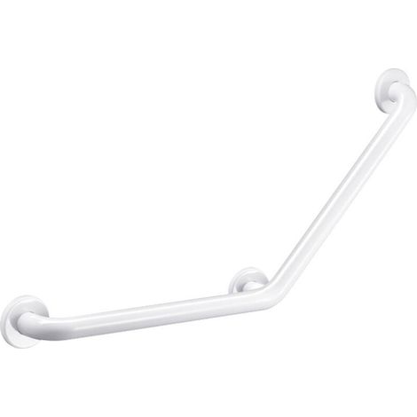 Abgewinkelter Toilettenhaltegriff, 135°, Edelstahl 304 Mit Weißer Epoxidbeschichtung, 45x45 Cm, Ø32 Mm, Tragfähigkeit 200 Kg, Verdeckte 3-punkt-befestigung Für Personen Mit Eingeschränkter Mobilität (