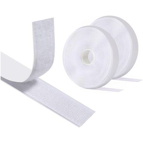 Doppelseitiges Klettband, 8 M X 20 Mm, Weiß, Starkes Nylon-klettband Zum Nähen, Für Heimwerkerprojekte Und Zum Befestigen Von Teppichen, Vorhängen Und Kissen Ohne Bohren