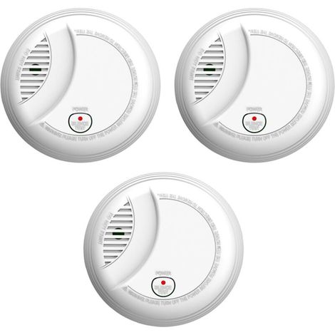 360°-fotoelektrischer Rauchmelder, 90 Db Feueralarm, En14604-zertifiziert, Schwer Entflammbares Abs, Einfache Installation, 3er-pack