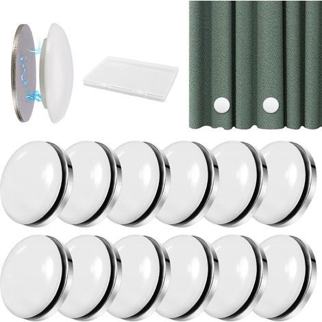 12 Paar Magnetische Duschvorhanggewichte, Weiße Magnete Zum Befestigen Des Vorhangs, Badezimmeraccessoire