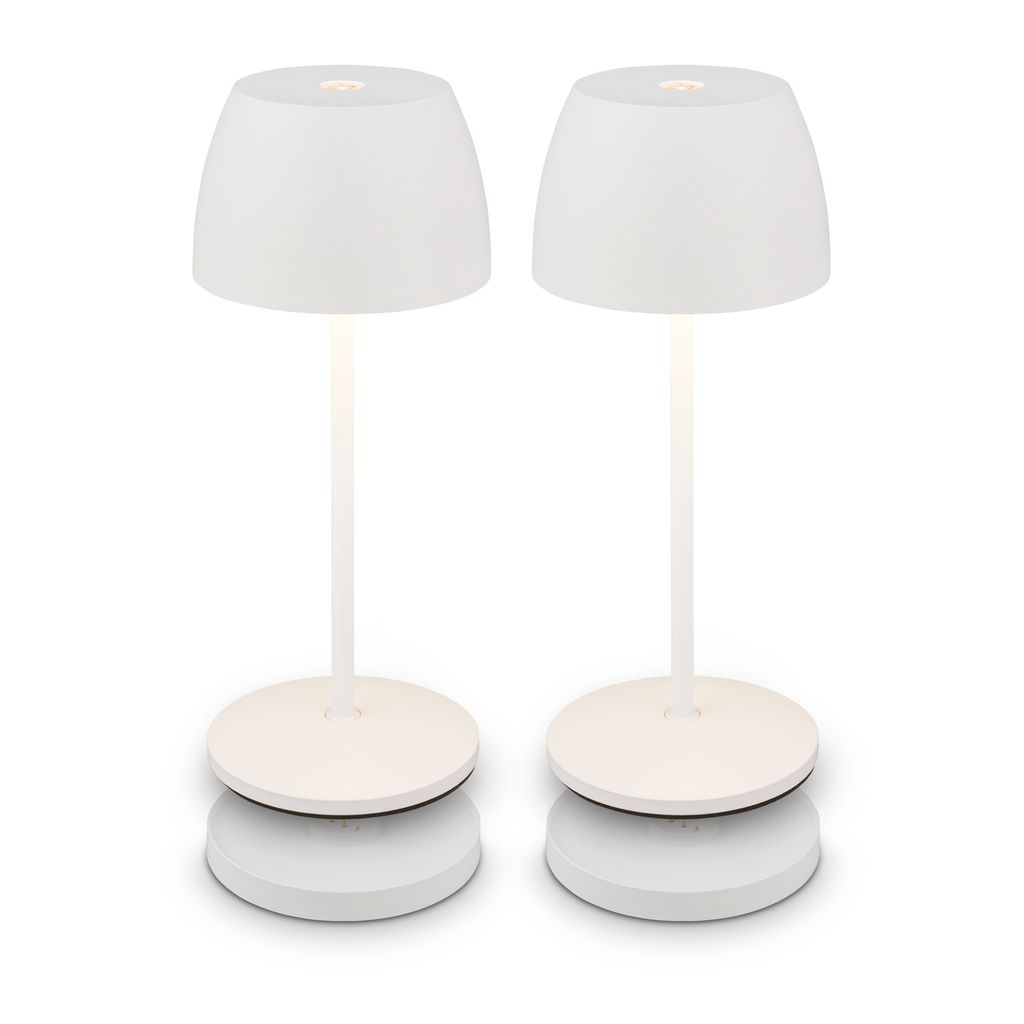 Briloner Serina Mini Led Tischlampe Kabellos Ip44, Dimmbar, Touch, Spritzwasserschutz, Kabellos, Weiß, Ø8 X 20,5 Cm