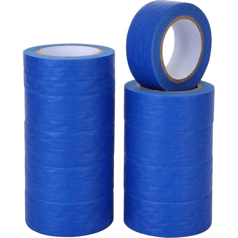 10 Rouleaux Ruban De Masquage Peinture Bleu, Bande De Masquage 24 Mm X 20 M, Bande De Masquage Pour Un Collage Propre Des Films De Masquage