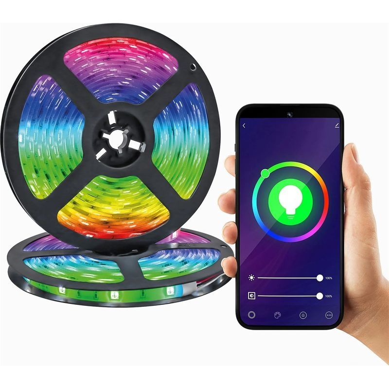 Fourniture Directe Transfrontalière De Rubans Led Rgb 5050, 5 V, Télécommande 24 Boutons, Bluetooth, Ruban Led Rgb - 5050 + Application Bluetooth (30 Led/mètre) - 2 Mètres