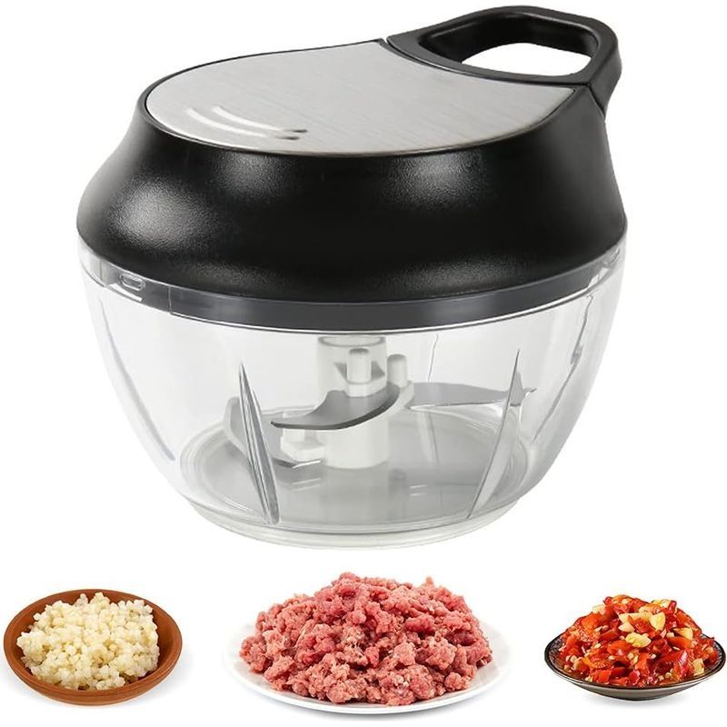 Hachoir Manuel, Hachoir À Oignon, Coupe Oignon, Lames En Acier Inoxydable, Facile À Nettoyer Hachoir Oignon Manuel Pour Legumes, Fruit & Salade-noir-