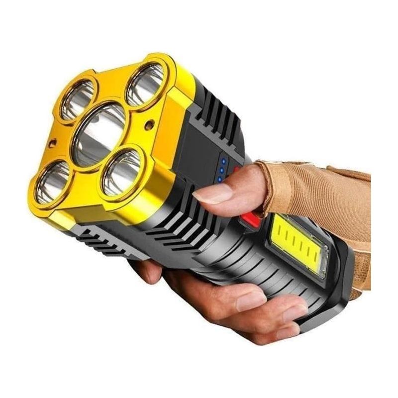 Lampe De Poche Led 5 Nucléaires, Rechargeable À 5 Cœurs, Super Lumineuse, Pour Le Camping A326