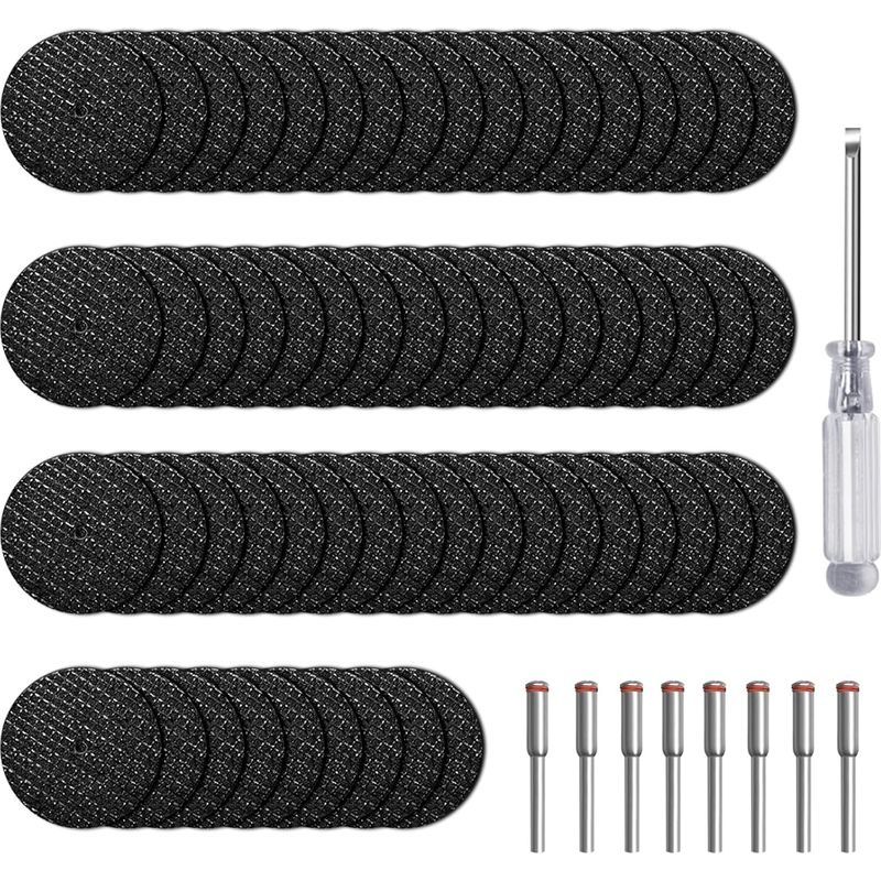 60pcs Disques De Coupe Pour Dremel, Mini Disques À Tronçonner Métal, Lame De Coupe Pour Accessoires Outils Rotatifs Avec 8pcs 3mm Mandrin