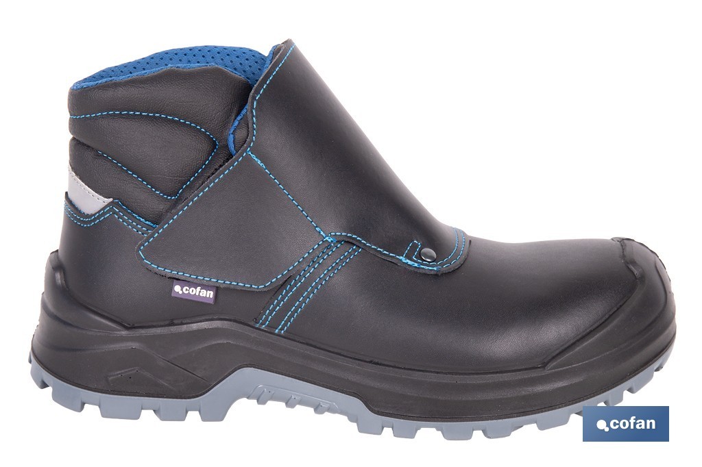 Schwarzleder-stiefel Mit Velcro S3s Modell Urian Pro Größe 46