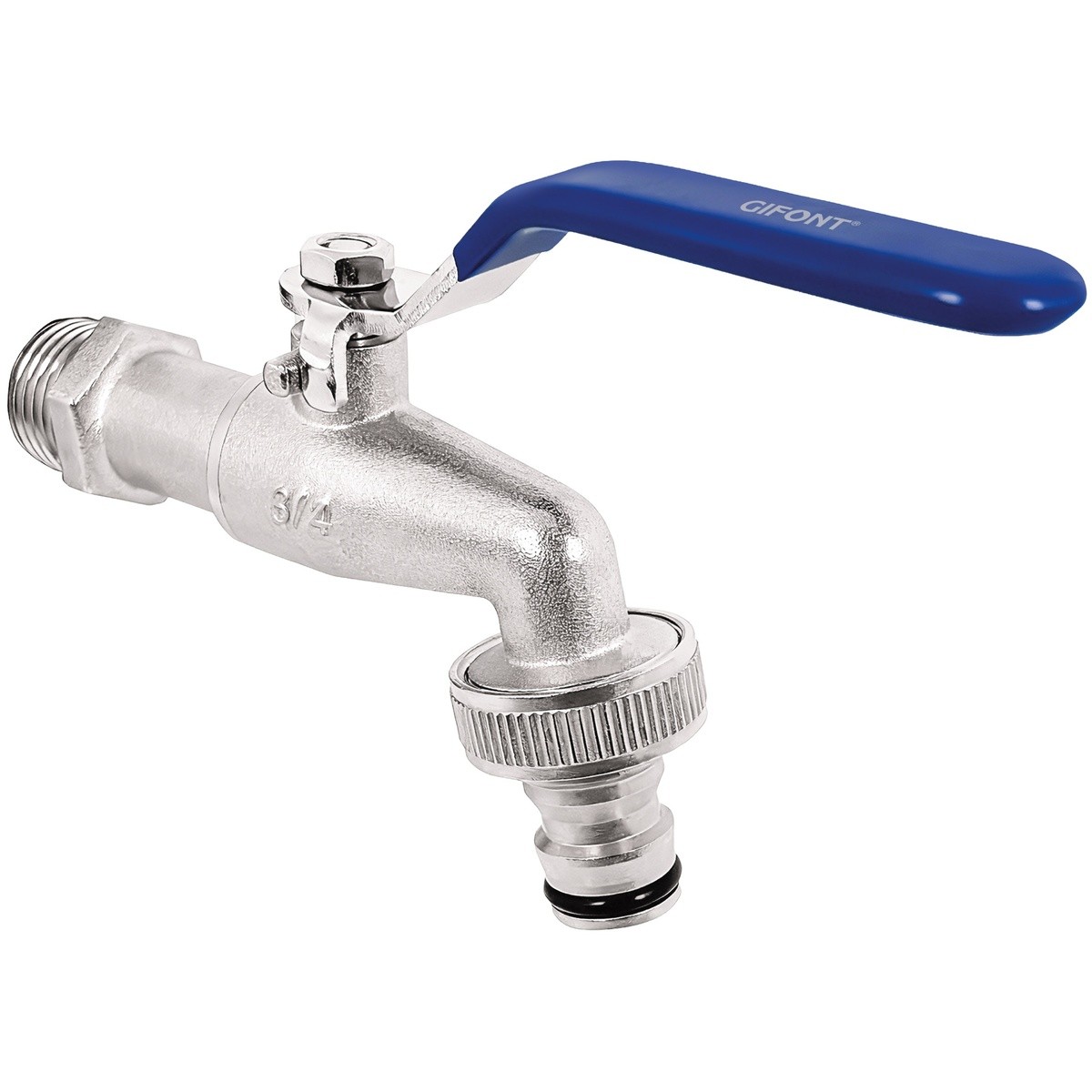 Wasserkopf Kugelhahn Garten Anti-frost 3/4" X 1" Mit Schnellanschluss 1/2
