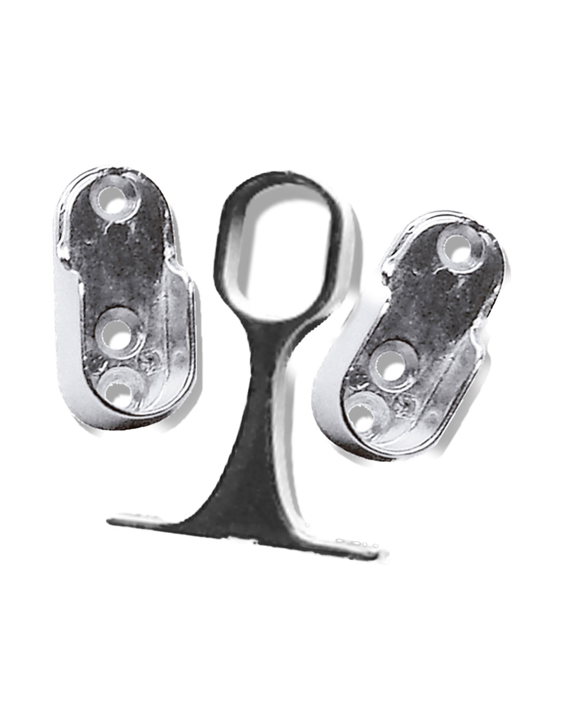 Lateral- Und Mittelrohrschiene Aus Zamak Mit Aluminium-oberfläche 44x15x10 Mm
