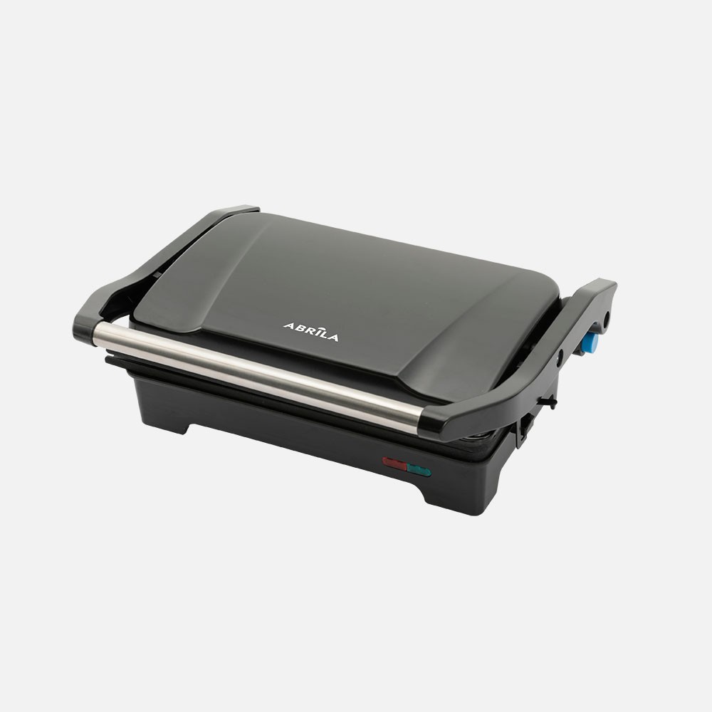 Grill Rabion 1200w Schwarz Mit 180° Öffnung, Platte 26x16,5 Cm