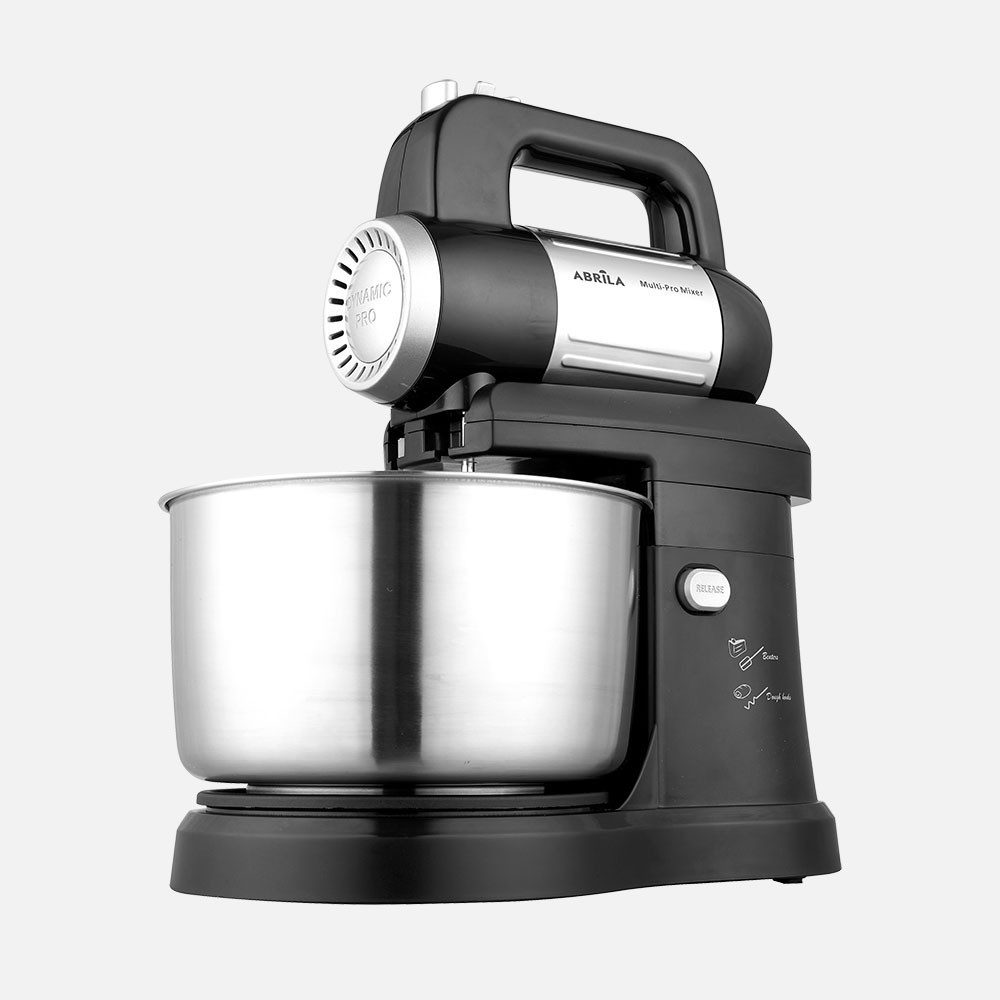 Rührmischgerät Sirena Schwarz 500w 5 Geschwindigkeiten Behälter 3l Edelstahl, Pulsfunktion, Rutschfester Boden 34x31x19cm