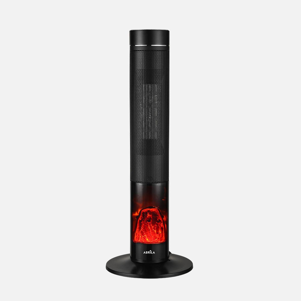 Keramischer Ptc-turm-lüfter Benton Vertikal 2000w Schwarz Mit Flammeneffekt