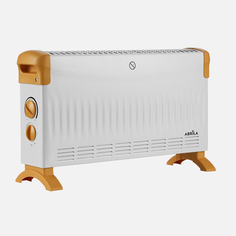 Elektrischer Konvektor Kevin 2000w Weiß/ocker Mit Thermostat Und Turbo-funktion