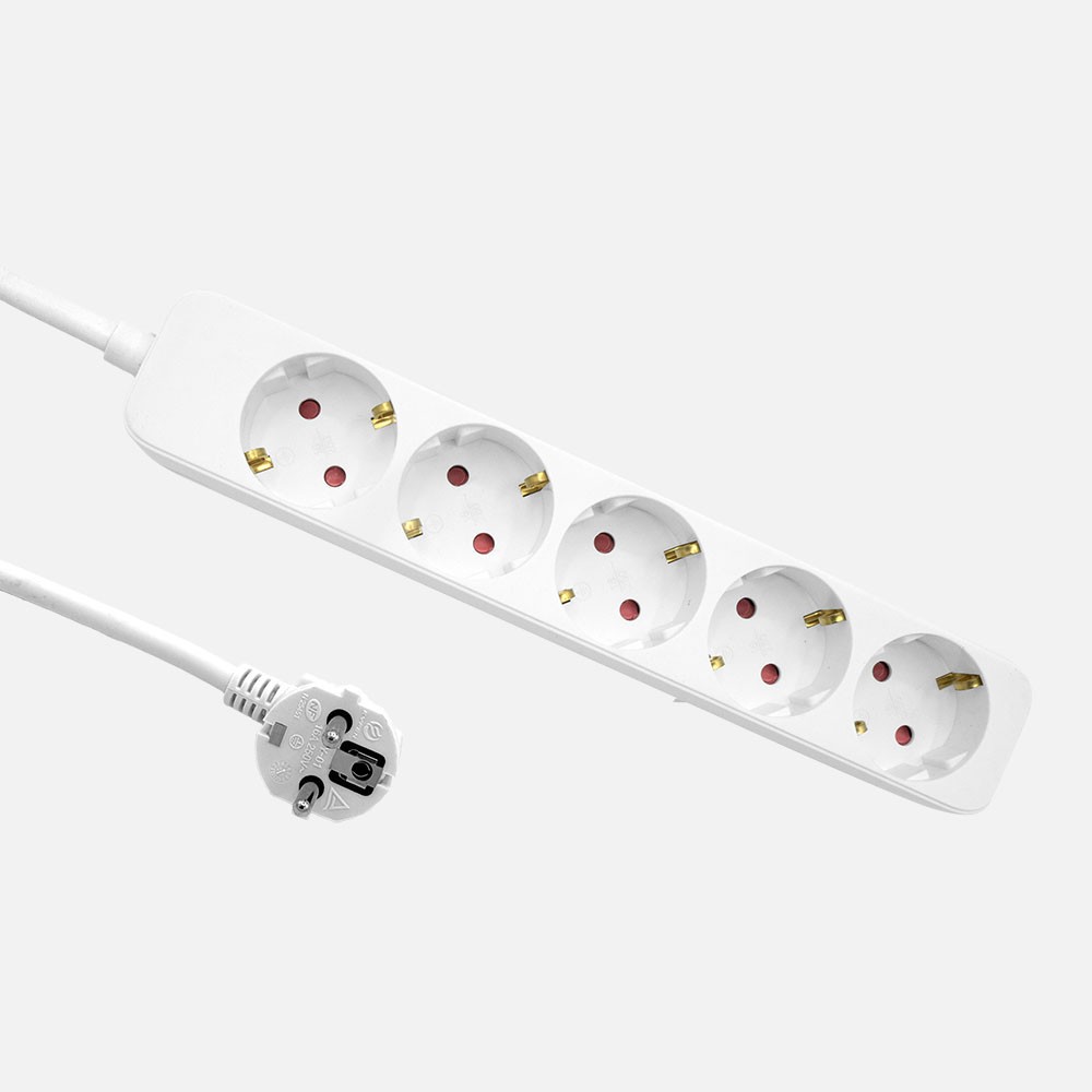 Verlängerungskabel Florey Kabel 1,5 M 3g×1,5 Mm² 5 Steckdosen Weiß