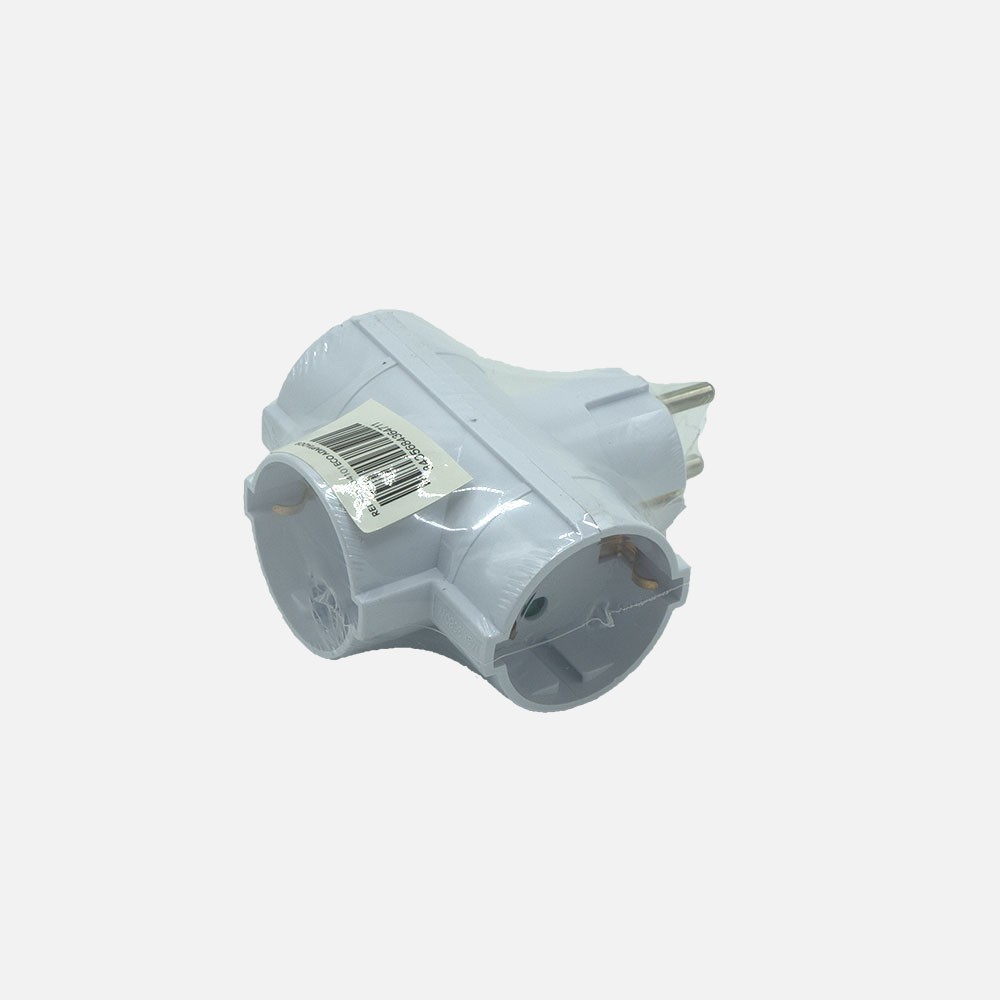 Adapter Eco Mod4 Einziehbar 3 Steckdosen Kinderschutz 16a 230v Weiß