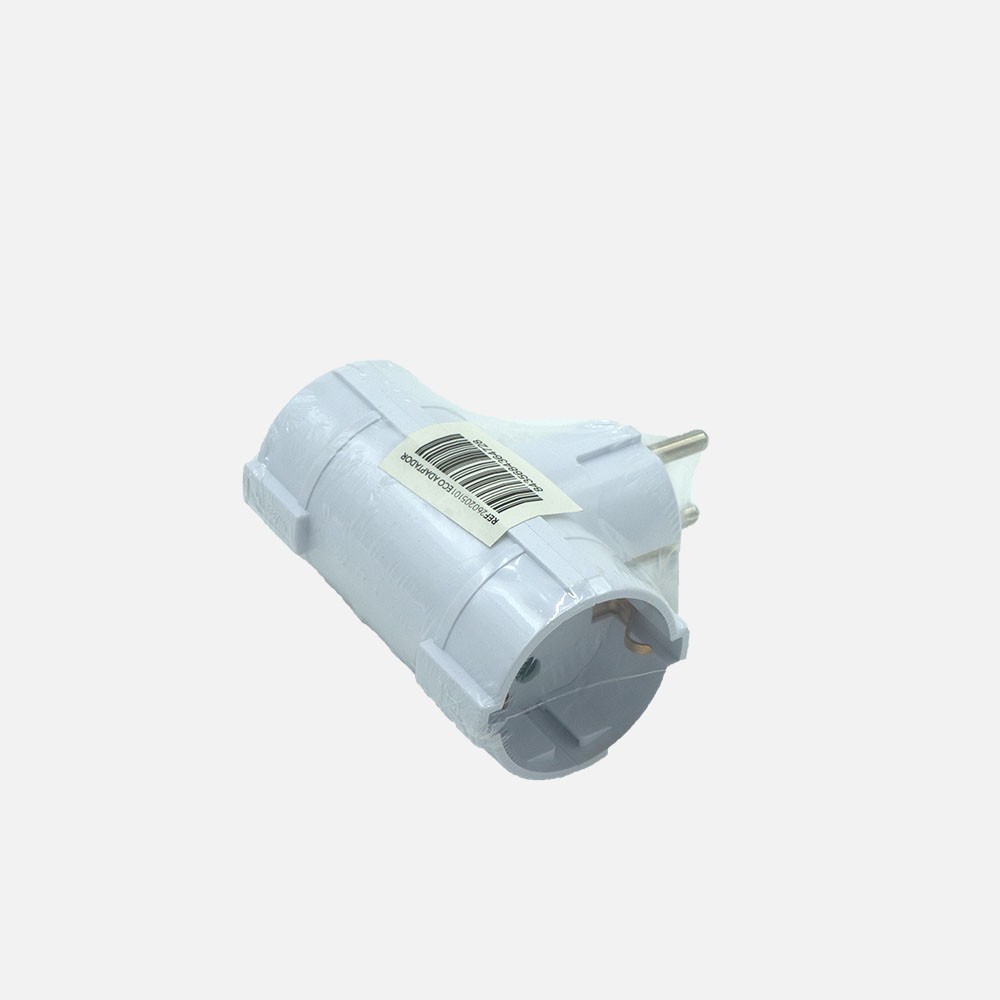 Adapter Eco Mod5 Einziehbar 2 Steckdosen Kinderschutz 16a 230v Weiß
