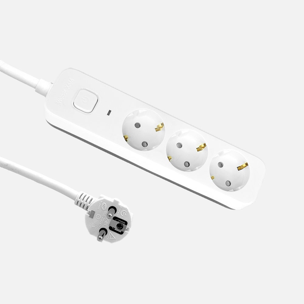 Verlängerungskabel Dalton Kabel 1,5 M 3g×1,5 Mm² 3 Steckdosen Mit Schalter Kinderschutz Kontrollleuchte Weiß/grau
