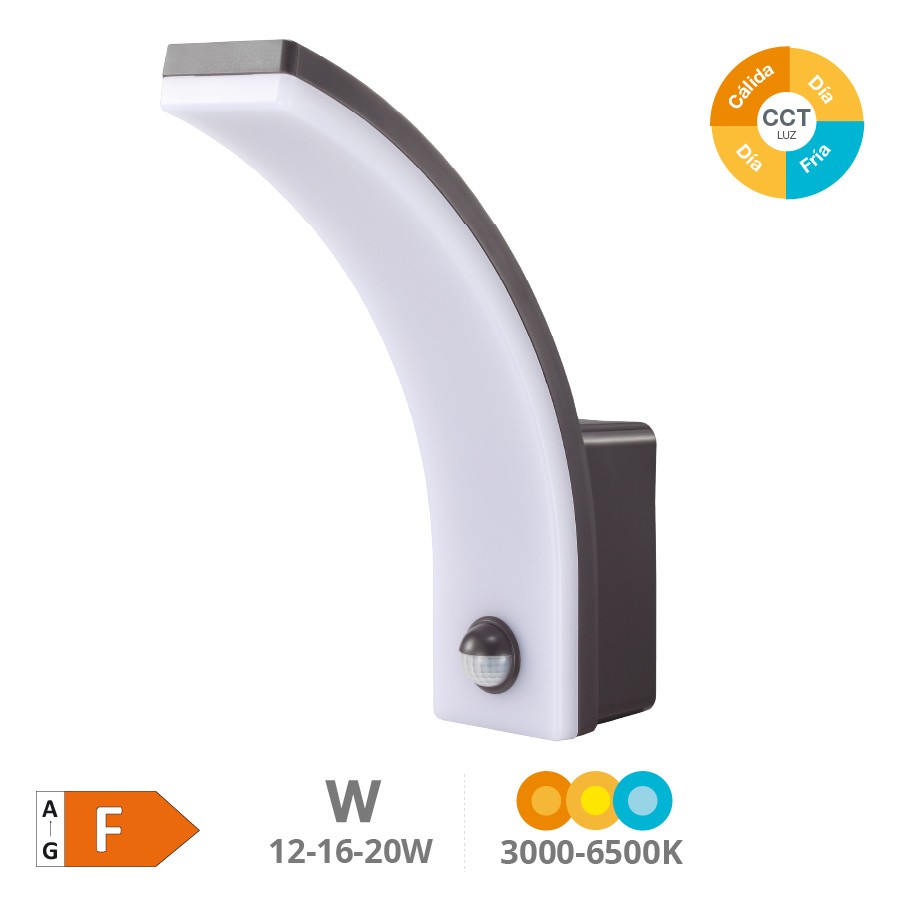 Wandleuchte Led Otava Mit Bewegungssensor 12-16-20w 2100lm 2700k Bis 6500k Grau Anthrazit