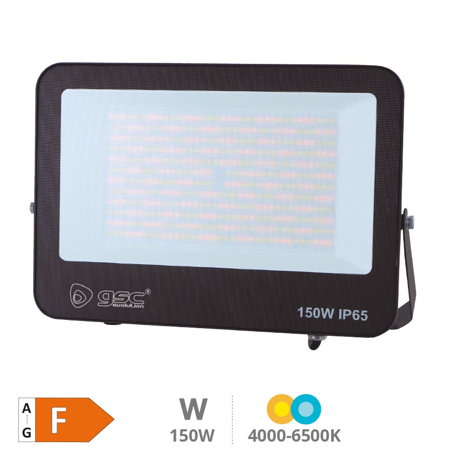 Led-projektor Aus Aluminium 150w Ip65 Schwarz 4000k