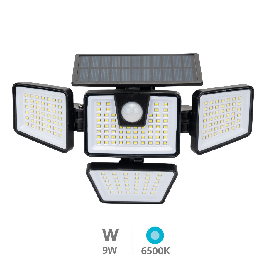 Solar-wandleuchte Led Mit Bewegungssensor Und Dämmerungssensor 9w 6500k