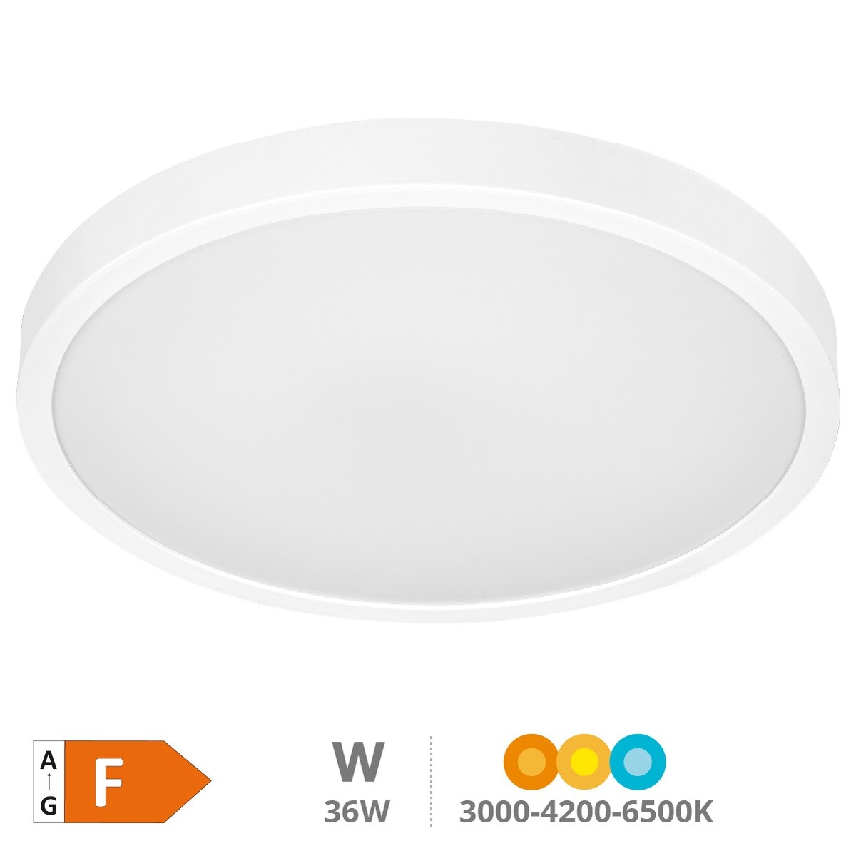Runder Led-beleuchtungsplafon Andra Mit 36 W, 420 Mm