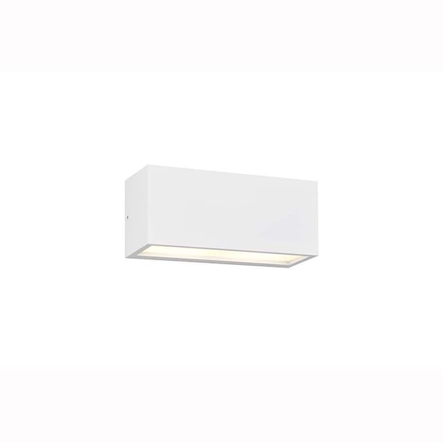 Außenwandlampe Fassadenleuchte Terrassenlampe Up Down 2 Flammig Alu Weiß B 25 Cm
