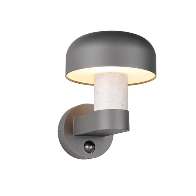 Wandlampe Fassadenleuchte Aluminium Anthrazit Betonfarben Sensor Ip54 H 24,5 Cm