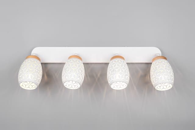 Deckenleuchte Wohnzimmerlampe Flurleuchte Weiß Metall E14 4-flammig L 74 Cm