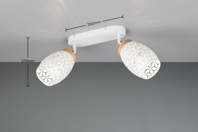 Deckenleuchte Spotleuchte Spotlampe Metall Weiß E14 Drehbar L 28 Cm