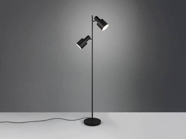 Große Led Stehleuchte Mit 2 Schwenkbaren Spots Schwarz, Höhe 161cm