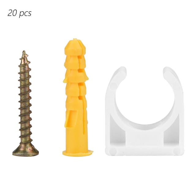 Eosnow - 20 Stück 16/20/25/32 Mm U-förmige Rohrschelle, Wasserfeste Clips Mit Schrauben (16 Mm)