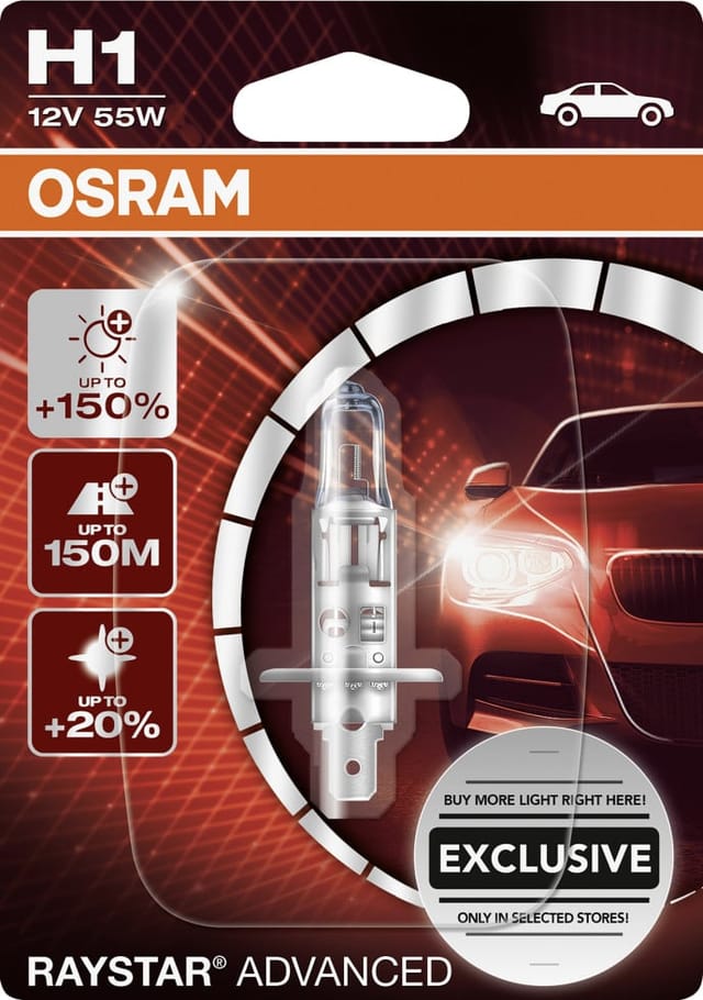 Scheinwerferlampe H1 Raystar Advanced 2 Stück - Osram