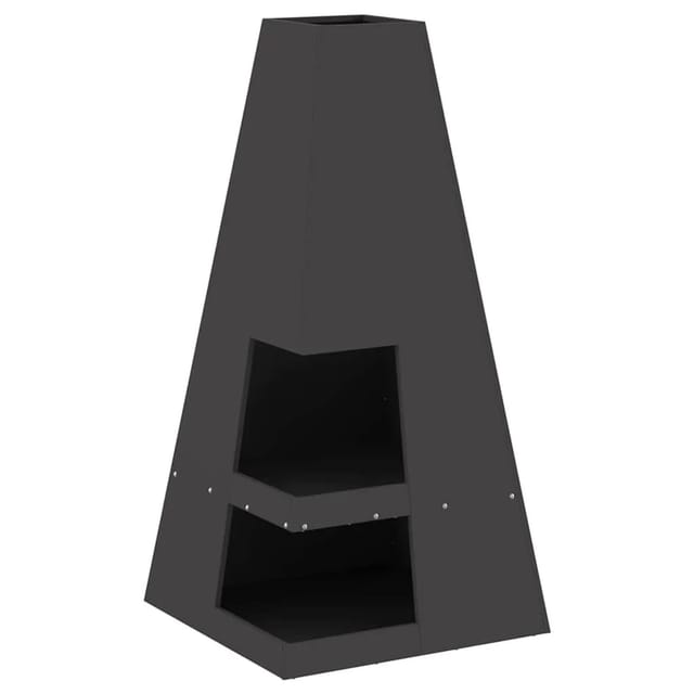 Feuerplatz Schwarz 50 X 50 X 100 Cm Kaltgewalzter Stahl Vidaxl