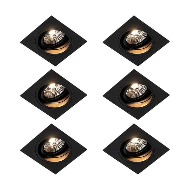 Set Mit 6 Modernes Versenktes Spotschwarz Verstellbar - Chuck 70