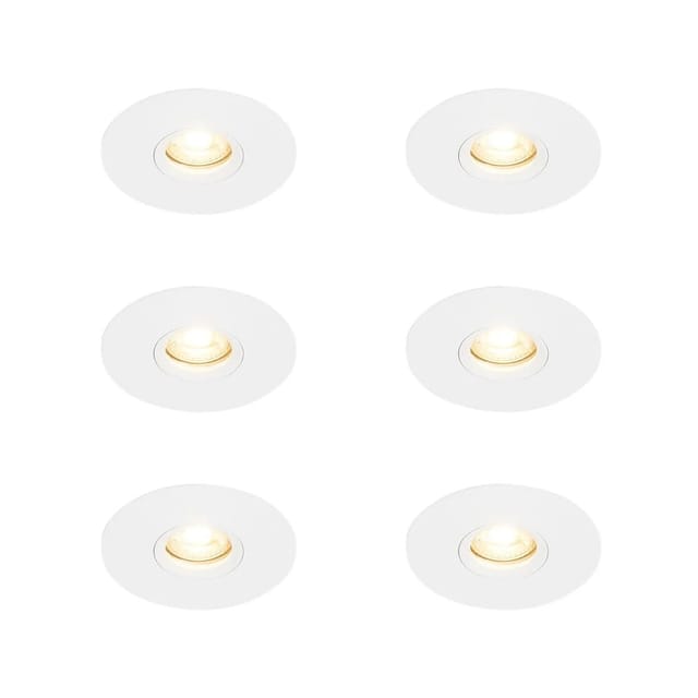 Set Mit 6 Moderner Einbaustrahler Weiß 12 Cm - Buco