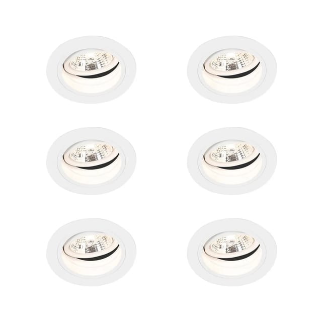 Set Mit 6 Einbaupunkt Weiß Einstellbar Rund - Spannfutter 70