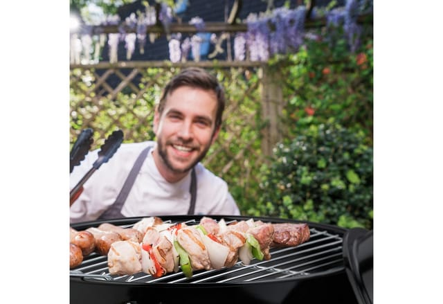 Relaxdays - Kugelgrill, Tragbar, Ø 37 Cm, Picknickgrill Für Garten & Park, Holzkohlegrill Mit Deckel, Rundgrill, Schwarz