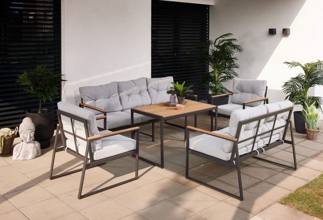 Gartenmöbel-set Salina Stahl 5-teilig Lounge Set - Primaster