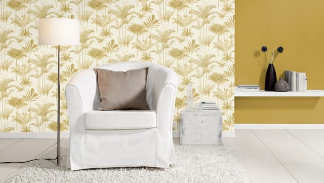 Rasch - Vliestapete 555158 Tapete Botanical Dschungel 53 X 1005 Cm Lirico Beige Gelb
