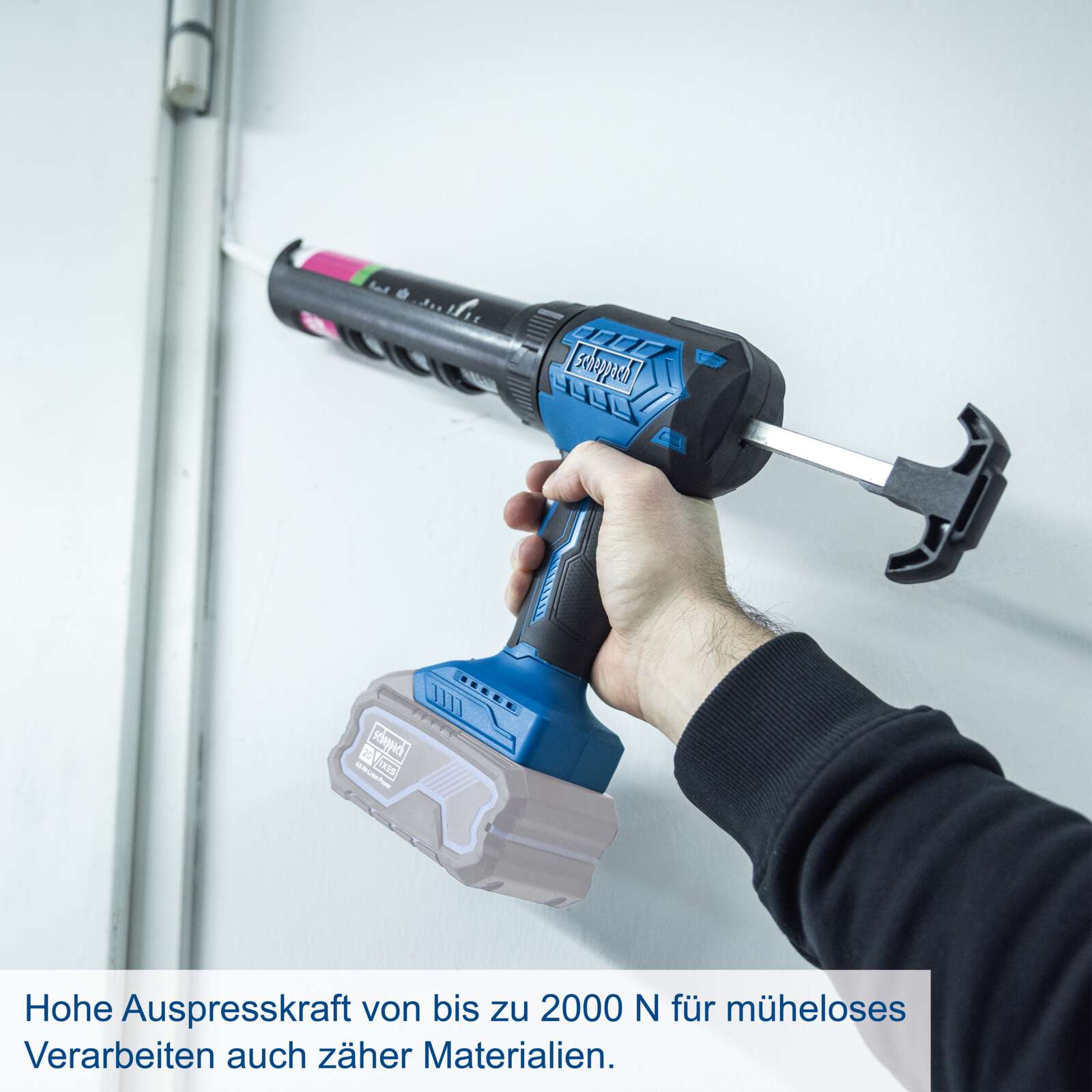 Akku-Kartuschenpistole C-SEG310-X Scheppach - 20V | 0,75-3,58mm/s Vorschubgeschwindigkeit | LED Bild 5