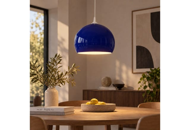 Lampenschirm MCW-M34 für Bogen- und Pendelleuchte, Ersatzschirm, Ø 40cm, Kunststoff ~ blau