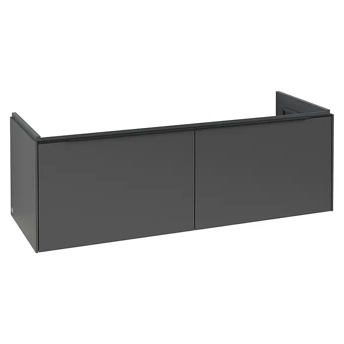 Villeroy & Boch Subway 3.0 Waschbeckenunterschrank (B x T x H: 127,2 x 47,8 x 42,9 cm, Farbe: Graphite, Farbe Griff: Volcano Black)