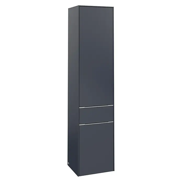 Villeroy & Boch Subway 3.0 Bad-Hochschrank (B x T x H: 40 x 36,2 x 171 cm, Farbe: Marine Blue, Farbe Griff: Aluminium glänzend)