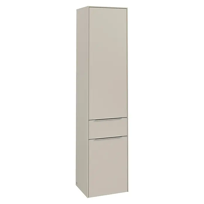 Villeroy & Boch Subway 3.0 Bad-Hochschrank (B x T x H: 40 x 36,2 x 171 cm, Farbe: Cashmere Grey, Farbe Griff: Aluminium glänzend)