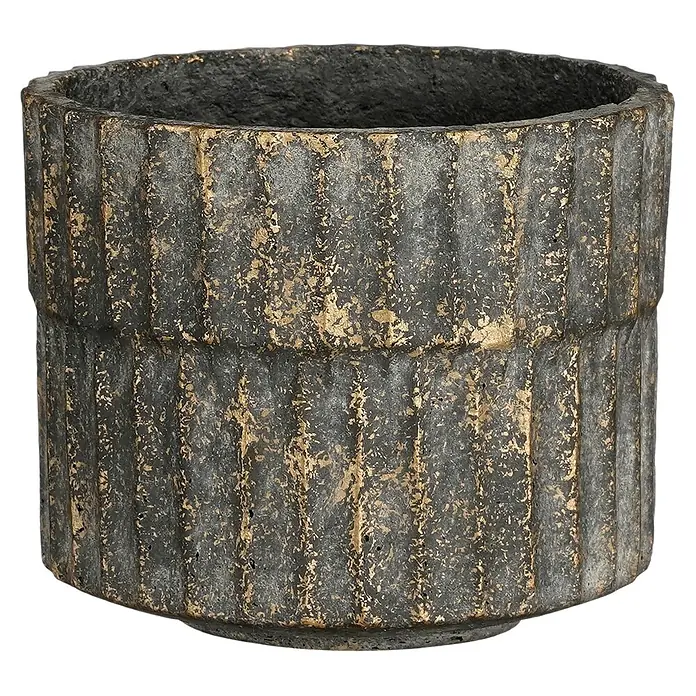 Mica Decorations Übertopf rund Apiro (1 Stk., Außenmaß (Ø x H): 15,5 x 12,5 cm, Schwarz)