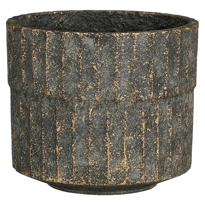 Mica Decorations Übertopf rund Apiro (1 Stk., Außenmaß (Ø x H): 17,5 x 15 cm, Schwarz)